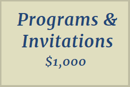 Underwriting Sponsorship - Programs & Invitations